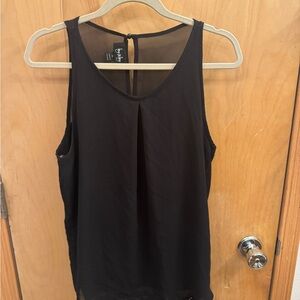 by & by Black Tank Top with Pleat Detail